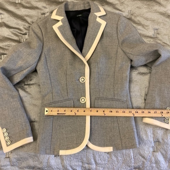 J. Crew Lexington power suit blazer wool grey double breast - Picture 3 of 9